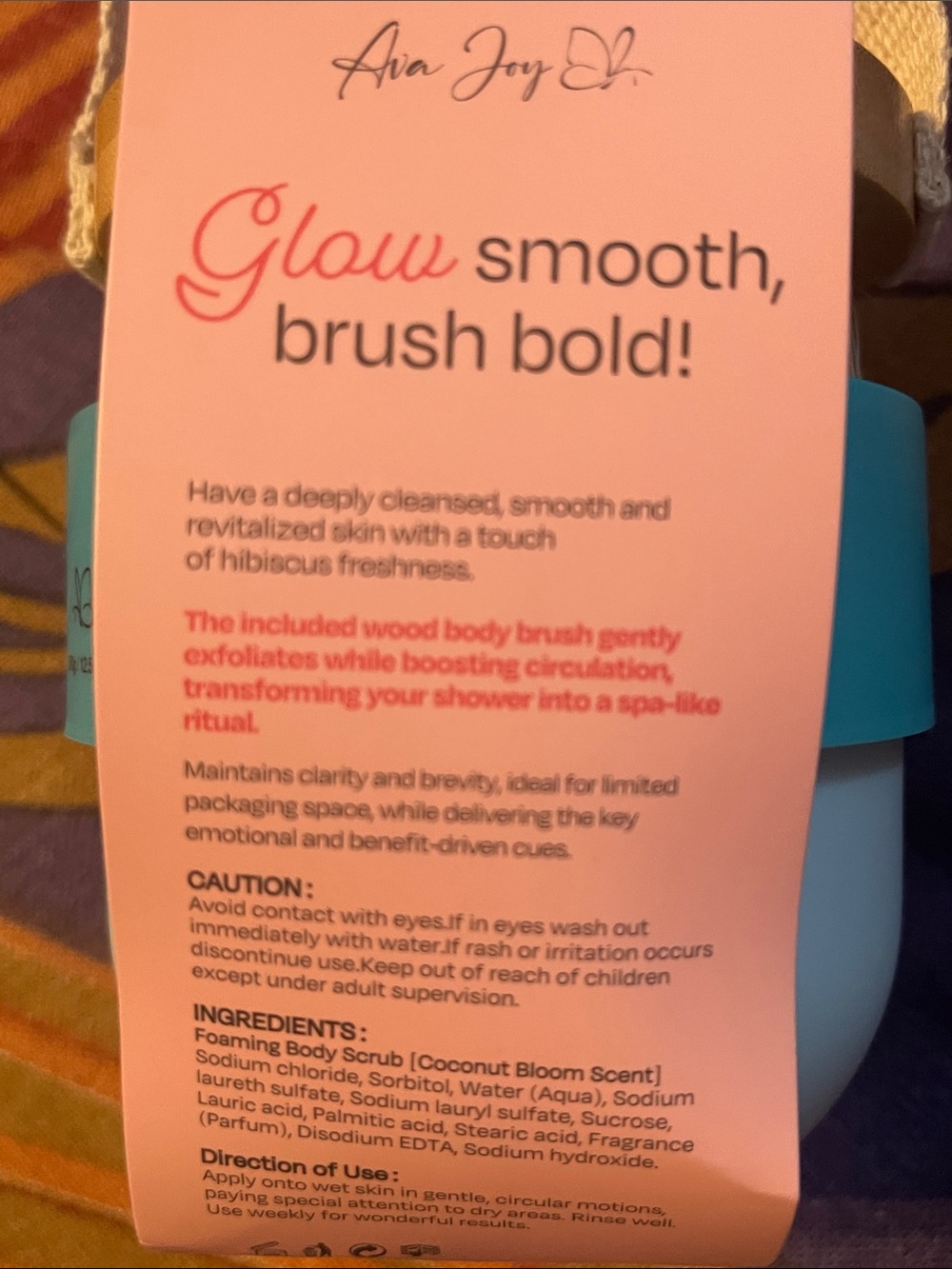 Coconut Bloom Body Scrub & Brush Set - Blue - Picture 3 of 4